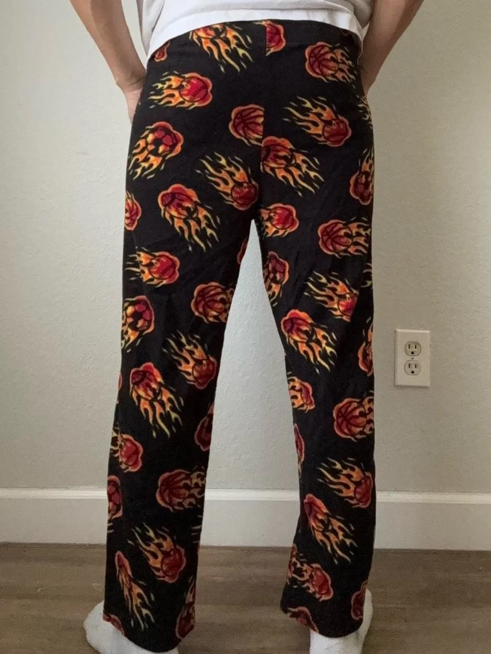 Flaming Sports Print Pajamas Pants